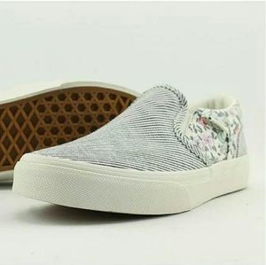 Vans Floral Stripe Asher Youth Slip-on Sneaker